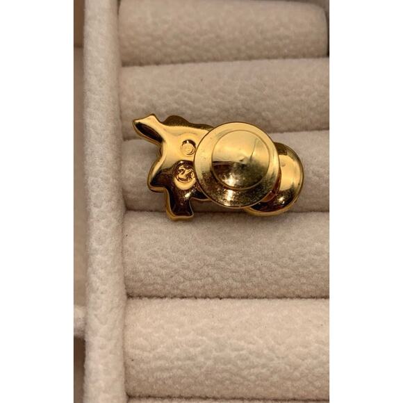 Swarovski Crystal Amber Stone Venetian Masquerade Mask Gold Tone Brooch Tac Pin - Picture 2 of 3